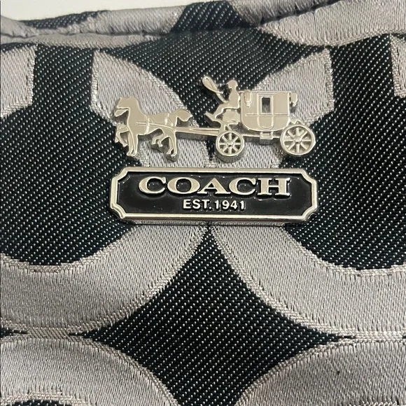 Coach Black Silver and Gray Circle Pattern Shoulder Bag - Picture 2 of 16